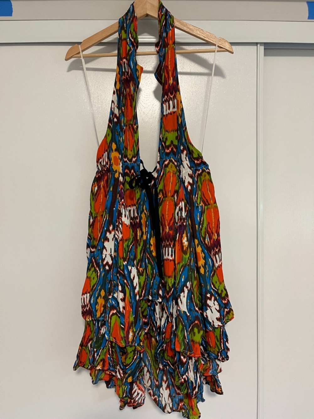 Free People Halter Multicolor Ruffled Summer Dress